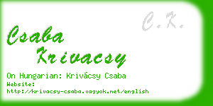 csaba krivacsy business card