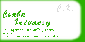 csaba krivacsy business card